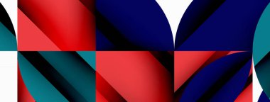 Çember, kare ve çiçek yapraklı geometrik arkaplan. Duvar kağıdı, pankart, arkaplan veya iniş için yuvarlak şekiller