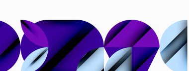 Çember, kare ve çiçek yapraklı geometrik arkaplan. Duvar kağıdı, pankart, arkaplan veya iniş için yuvarlak şekiller