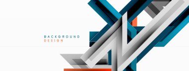 Çizgi zig zag dinamik geometrik soyut arkaplan. Gölge ve ışık efektli renkli çizgiler, çeşitli rotalar konsepti. Duvar kağıdı, bayrak, arkaplan, kart için vektör illüstrasyonu