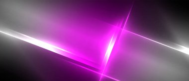 Neon dinamik köşegen ışık ışınları arka planı. Duvar kağıdı, bayrak, sunum, arkaplan için tekno dijital geometrik konsept tasarımı