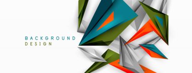 Minimum geometrik soyut arkaplan. Düşük poliamik dinamik üçgen tasarımı. Duvar kağıdı, afiş, arkaplan veya iniş için moda tekno iş şablonu