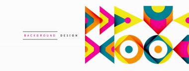 Renkli çember ve soyut üçgen arkaplan. Duvar kağıdı, afiş, sunum, arkaplan şablonu
