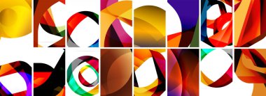 Dalgalar, renkli şekiller ve üç boyutlu gölge efektiyle soyut arkaplan koleksiyonu. Duvar Kağıdı, Sancak, Arkaplan, Kart, Kitap İllüstrasyonu, İniş Sayfası