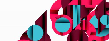 Çember ve çizgi geometrik arka plan. Duvar kağıdı, pankart, arkaplan ya da iniş için çapraz çizgileri olan yuvarlak şekiller