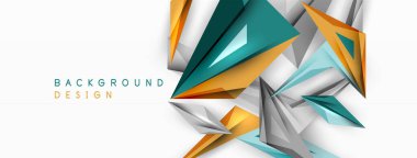 Minimum geometrik soyut arkaplan. Düşük poliamik dinamik üçgen tasarımı. Duvar kağıdı, afiş, arkaplan veya iniş için moda tekno iş şablonu