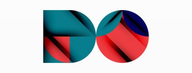 Çember, kare ve çiçek yapraklı geometrik arkaplan. Duvar kağıdı, pankart, arkaplan veya iniş için yuvarlak şekiller