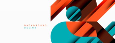 Çember ve çizgi geometrik arka plan. Duvar kağıdı, pankart, arkaplan ya da iniş için çapraz çizgileri olan yuvarlak şekiller