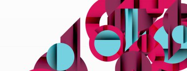 Çember ve çizgi geometrik arka plan. Duvar kağıdı, pankart, arkaplan ya da iniş için çapraz çizgileri olan yuvarlak şekiller