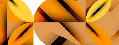 Çember, kare ve çiçek yapraklı geometrik arkaplan. Duvar kağıdı, pankart, arkaplan veya iniş için yuvarlak şekiller