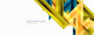 Çizgi zig zag dinamik geometrik soyut arkaplan. Gölge ve ışık efektli renkli çizgiler, çeşitli rotalar konsepti. Duvar kağıdı, bayrak, arkaplan, kart için vektör illüstrasyonu