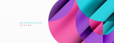 Çember ve çizgi geometrik arka plan. Duvar kağıdı, pankart, arkaplan ya da iniş için çapraz çizgileri olan yuvarlak şekiller