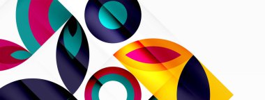 Çember ve taç yaprakları. Duvar kağıdı, Sancak, Arkaplan, Kart, Kitap İllüstrasyonu, İniş Sayfası için Geometrik güzel soyut şablon