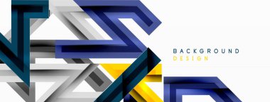 Çizgi zig zag dinamik geometrik soyut arkaplan. Gölge ve ışık efektli renkli çizgiler, çeşitli rotalar konsepti. Duvar kağıdı, bayrak, arkaplan, kart için vektör illüstrasyonu