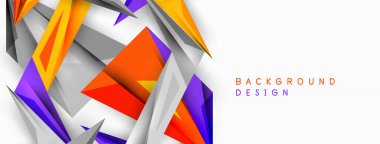 Minimum geometrik soyut arkaplan. Düşük poliamik dinamik üçgen tasarımı. Duvar kağıdı, afiş, arkaplan veya iniş için moda tekno iş şablonu