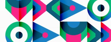 Renkli çember ve soyut üçgen arkaplan. Duvar kağıdı, afiş, sunum, arkaplan şablonu