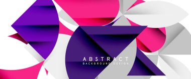 Beyaza asgari geometrik elementler. Yapraklar, yuvarlak üçgenler, yıldızlar.