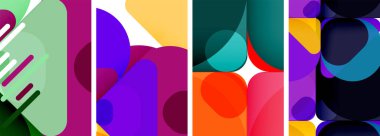 Duvar kağıdı, kartvizit, kapak, poster, afiş, broşür, başlık, web sitesi için renkli parlak geometrik soyut kompozisyonlar