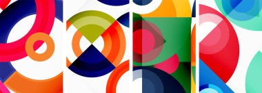 Çemberler ve halkalar geometrik arka planlar. Duvar kağıdı, kartvizit, kapak, poster, afiş, broşür, başlık, web sitesi posterleri