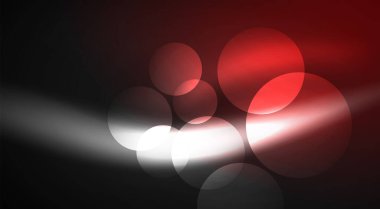 Parlak Işık Neon Baloncuk Çemberleri. Duvar kağıdı, bayrak, arkaplan, kart, kitap illüstrasyonu için vektör illüstrasyonu, iniş sayfası