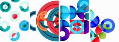 Duvar kâğıdı, kartvizit, kapak, poster, afiş, broşür, başlık, web sitesi için arka planda yuvarlak geometrik elemanlar ve daireler