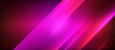 Neon dinamik köşegen ışık ışınları arka planı. Duvar kağıdı, bayrak, sunum, arkaplan için tekno dijital geometrik konsept tasarımı