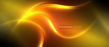 Neon parlayan daire ışınları, karanlıkta ışık saçan yuvarlak çizgiler, gezegen tarzı neon dalga çizgileri. Duvar kağıdı, afiş, arkaplan için enerji yüklü elektrik konsept tasarımı