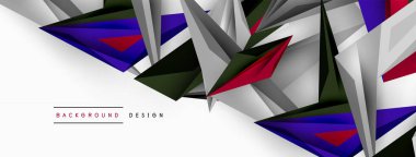 Minimum geometrik soyut arkaplan. Düşük poliamik dinamik üçgen tasarımı. Duvar kağıdı, afiş, arkaplan veya iniş için moda tekno iş şablonu