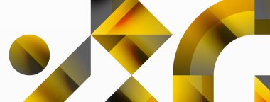 Parlak daire, kare, üçgen minimalist geometrik arkaplanı şekillendirir. Gösterişli, çağdaş tasarım dijital tasarımlar, sunumlar, web sitesi afişleri, sosyal medya paylaşımları için biraz sofistike