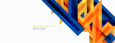 Çizgi zig zag dinamik geometrik soyut arkaplan. Gölge ve ışık efektli renkli çizgiler, çeşitli rotalar konsepti. Duvar kağıdı, bayrak, arkaplan, kart için vektör illüstrasyonu