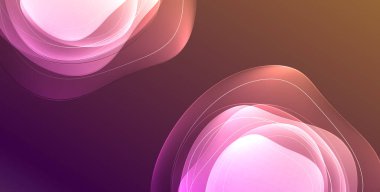 Parlak efektli, şeffaf, akışkan sıvı şekilleri geometrik arka plan. Dalgalı çizgiler yuvarlak. Duvar kağıdı, bayrak, arkaplan, kart, kitap illüstrasyonu için vektör illüstrasyonu, iniş sayfası