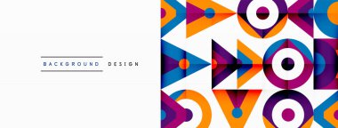 Renkli çember ve soyut üçgen arkaplan. Duvar kağıdı, afiş, sunum, arkaplan şablonu