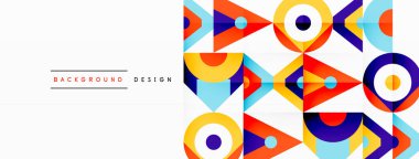 Renkli çember ve soyut üçgen arkaplan. Duvar kağıdı, afiş, sunum, arkaplan şablonu