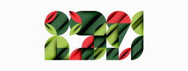 Çember, kare ve çiçek yapraklı geometrik arkaplan. Duvar kağıdı, pankart, arkaplan veya iniş için yuvarlak şekiller