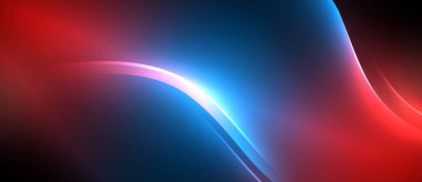 Neon parlayan daire ışınları, karanlıkta ışık saçan yuvarlak çizgiler, gezegen tarzı neon dalga çizgileri. Duvar kağıdı, afiş, arkaplan için enerji yüklü elektrik konsept tasarımı