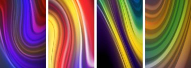 Gökkuşağı renkli sıvı. Duvar kağıdı, kartvizit, kapak, poster, afiş, broşür, başlık, web sitesi için dalga çizgileri posteri