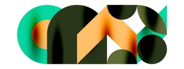 Daire deseni, çizgiler ve oklarla yuvarlak elementler Duvar kağıdı, pankart, arkaplan veya iniş için bileşimi