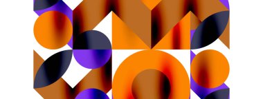 Duvarkağıdı, afiş, arkaplan veya iniş için gölgeli metal renk çemberleri ve diğer geometrik elementler