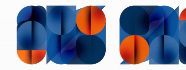 Minimum yuvarlak şekilli geometrik soyut arkaplan. Çember tasarımı. Duvar kağıdı, afiş, arkaplan veya iniş için moda tekno iş şablonu