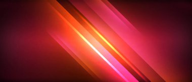 Neon parlayan daire ışınları, karanlıkta ışık saçan yuvarlak çizgiler, gezegen tarzı neon dalga çizgileri. Duvar kağıdı, afiş, arkaplan için enerji yüklü elektrik konsept tasarımı