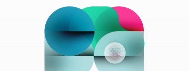 Çemberler ve yuvarlak şekiller geometrik arka planı en aza indirir. Duvar kağıdı, pankart, arkaplan veya iniş için şeffaf geometrik şekiller