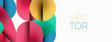 Minimum yuvarlak şekilli geometrik soyut arkaplan. Çember tasarımı. Duvar kağıdı, afiş, arkaplan veya iniş için moda tekno iş şablonu