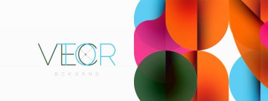 Minimum yuvarlak şekilli geometrik soyut arkaplan. Çember tasarımı. Duvar kağıdı, afiş, arkaplan veya iniş için moda tekno iş şablonu