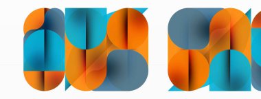 Çemberler ve yuvarlak şekiller geometrik arka planı en aza indirir. Duvar kağıdı, pankart, arkaplan veya iniş için şeffaf geometrik şekiller