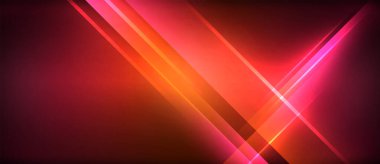 Neon parlayan daire ışınları, karanlıkta ışık saçan yuvarlak çizgiler, gezegen tarzı neon dalga çizgileri. Duvar kağıdı, afiş, arkaplan için enerji yüklü elektrik konsept tasarımı