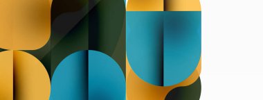 Çemberler ve yuvarlak şekiller geometrik arka planı en aza indirir. Duvar kağıdı, pankart, arkaplan veya iniş için şeffaf geometrik şekiller