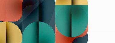 Minimum yuvarlak şekilli geometrik soyut arkaplan. Çember tasarımı. Duvar kağıdı, afiş, arkaplan veya iniş için moda tekno iş şablonu