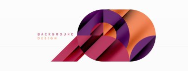 Çember ve çizgi geometrik arka plan. Duvar kağıdı, pankart, arkaplan ya da iniş için çapraz çizgileri olan yuvarlak şekiller