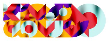 Duvarkağıdı, afiş, arkaplan veya iniş için gölgeli metal renk çemberleri ve diğer geometrik elementler