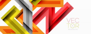 Çizgi zig zag dinamik geometrik soyut arkaplan. Gölge ve ışık efektli renkli çizgiler, çeşitli rotalar konsepti. Duvar kağıdı, bayrak, arkaplan, kart için vektör illüstrasyonu