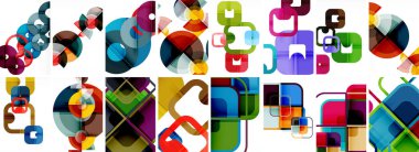 En az renkli geometrik şekiller moda. Soyut arkaplan koleksiyonu. Duvar Kağıdı, Sancak, Arkaplan, Kart, Kitap İllüstrasyonu, İniş Sayfası